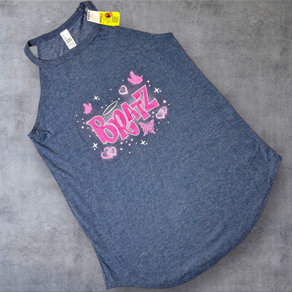 NEW Kohl's Bratz Graphic Tank Top Womens S‎ Blue Sleeveless Shirt Y2K